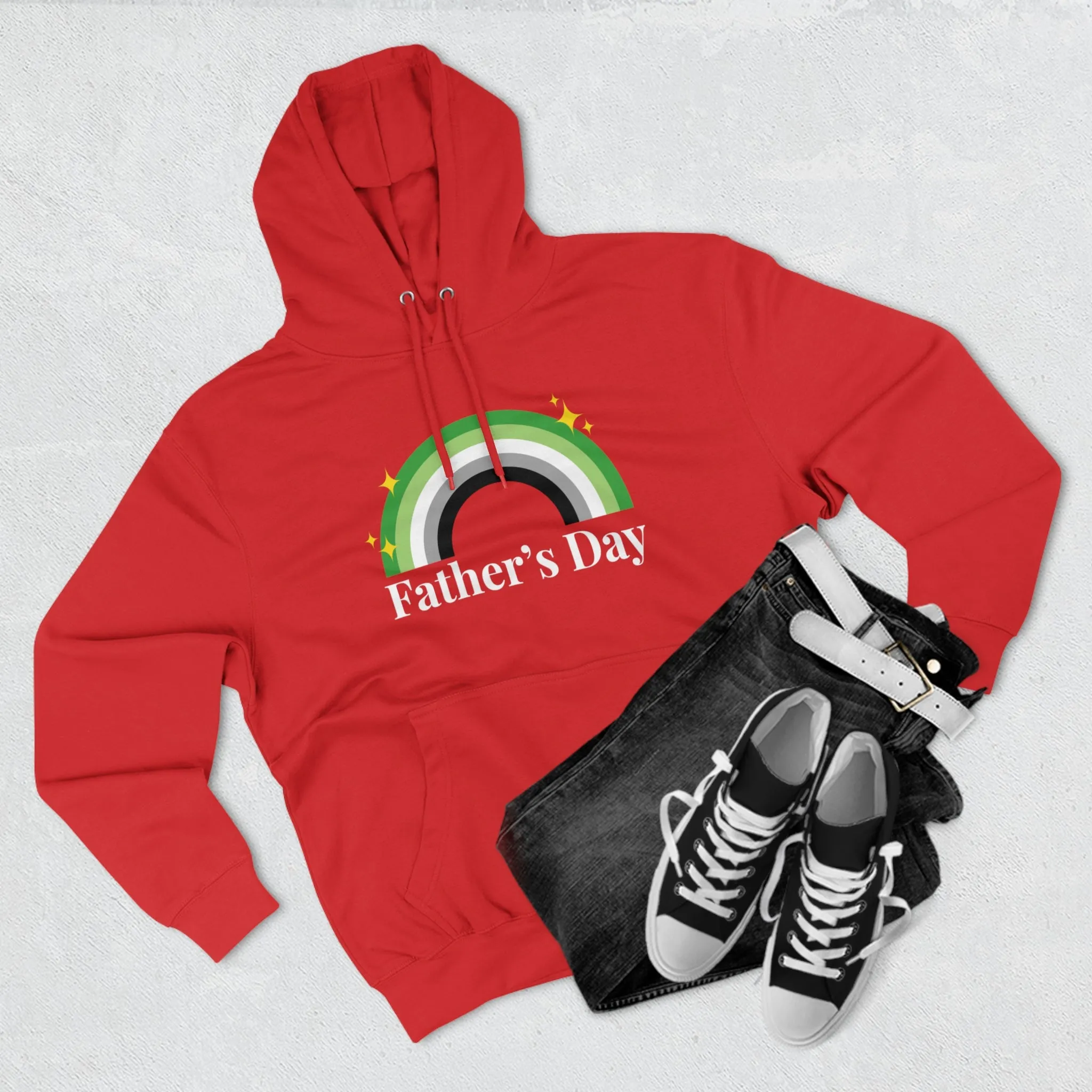 Aromantic Pride Flag Unisex Premium Pullover Hoodie - Father's Day