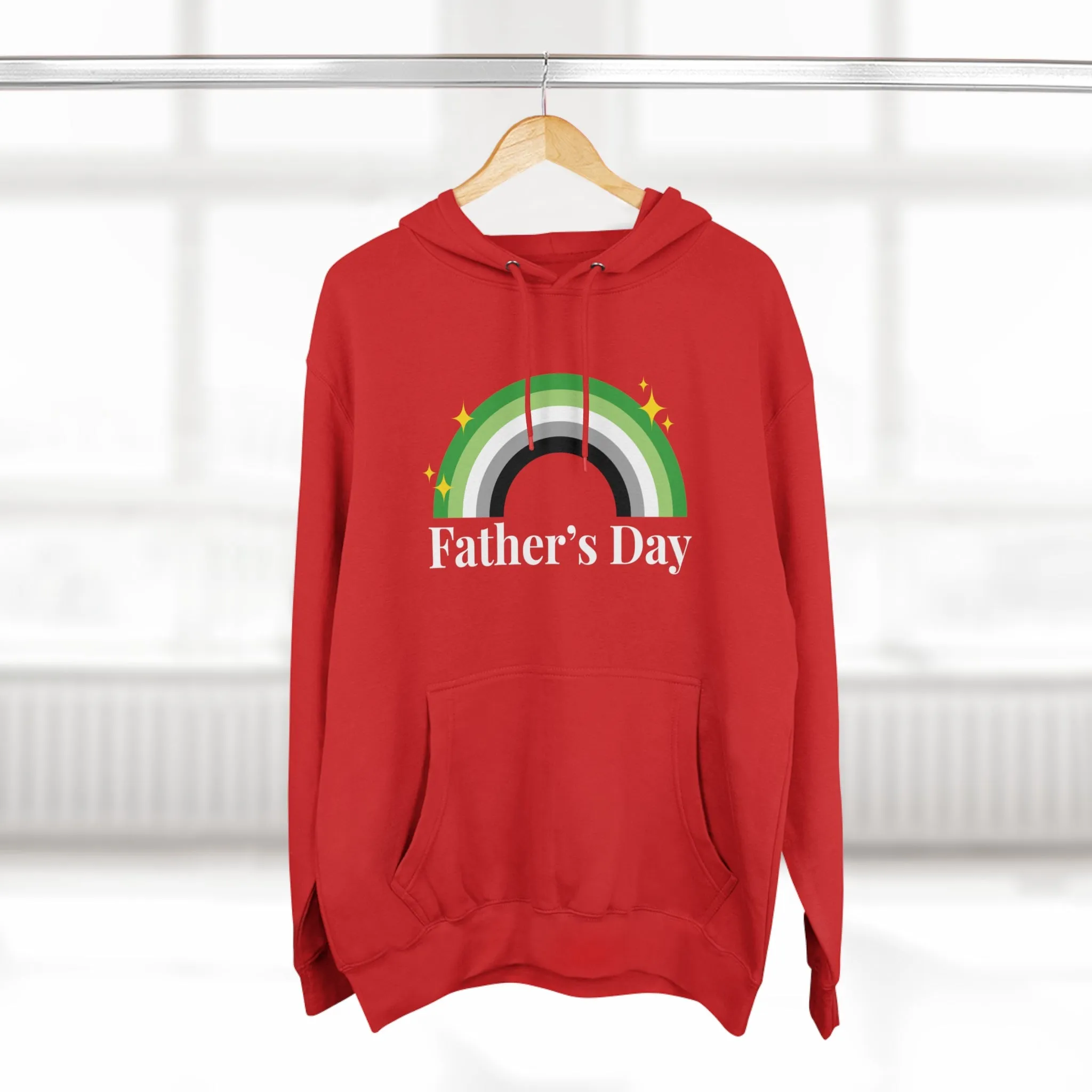 Aromantic Pride Flag Unisex Premium Pullover Hoodie - Father's Day