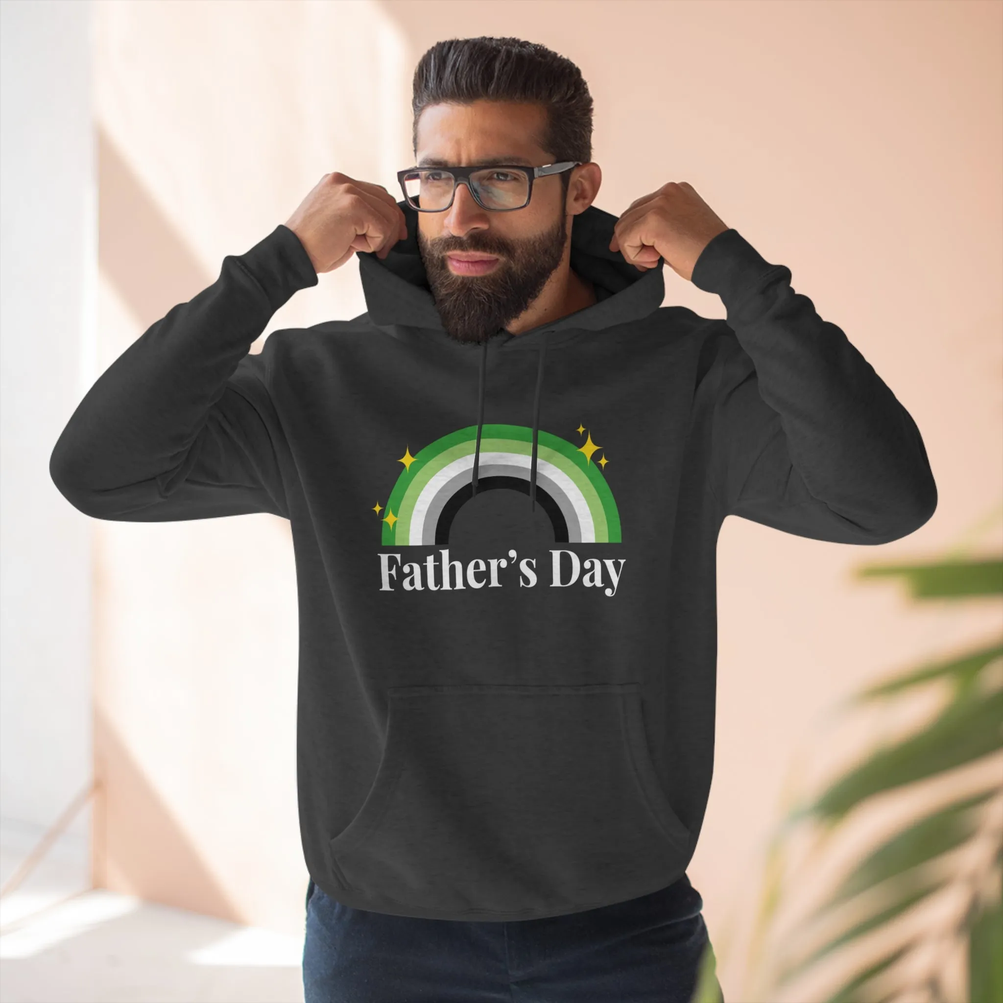 Aromantic Pride Flag Unisex Premium Pullover Hoodie - Father's Day