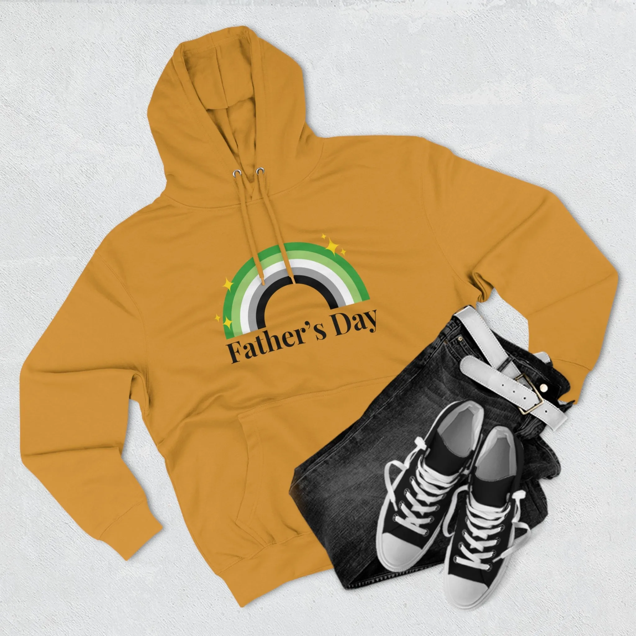 Aromantic Pride Flag Unisex Premium Pullover Hoodie - Father's Day