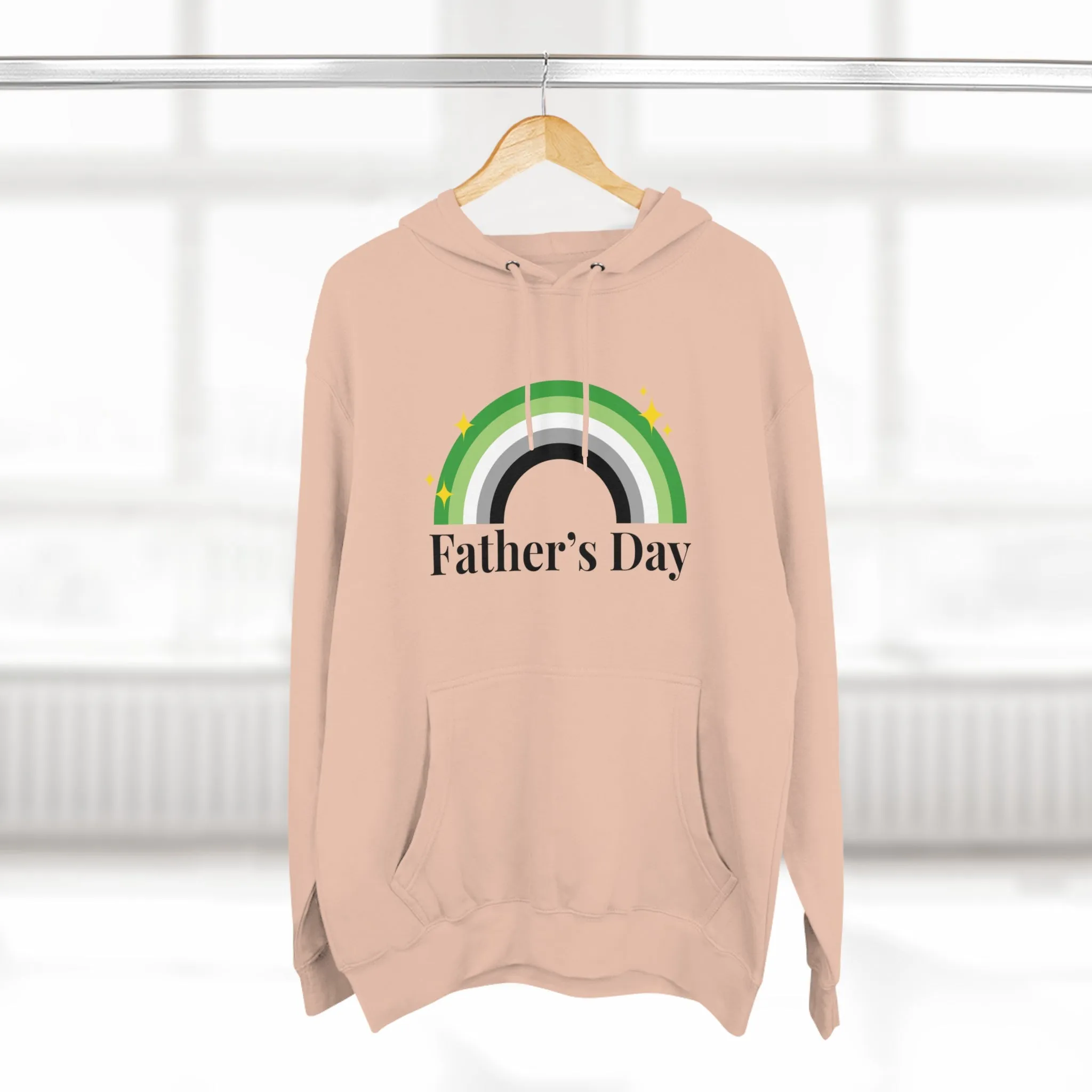 Aromantic Pride Flag Unisex Premium Pullover Hoodie - Father's Day
