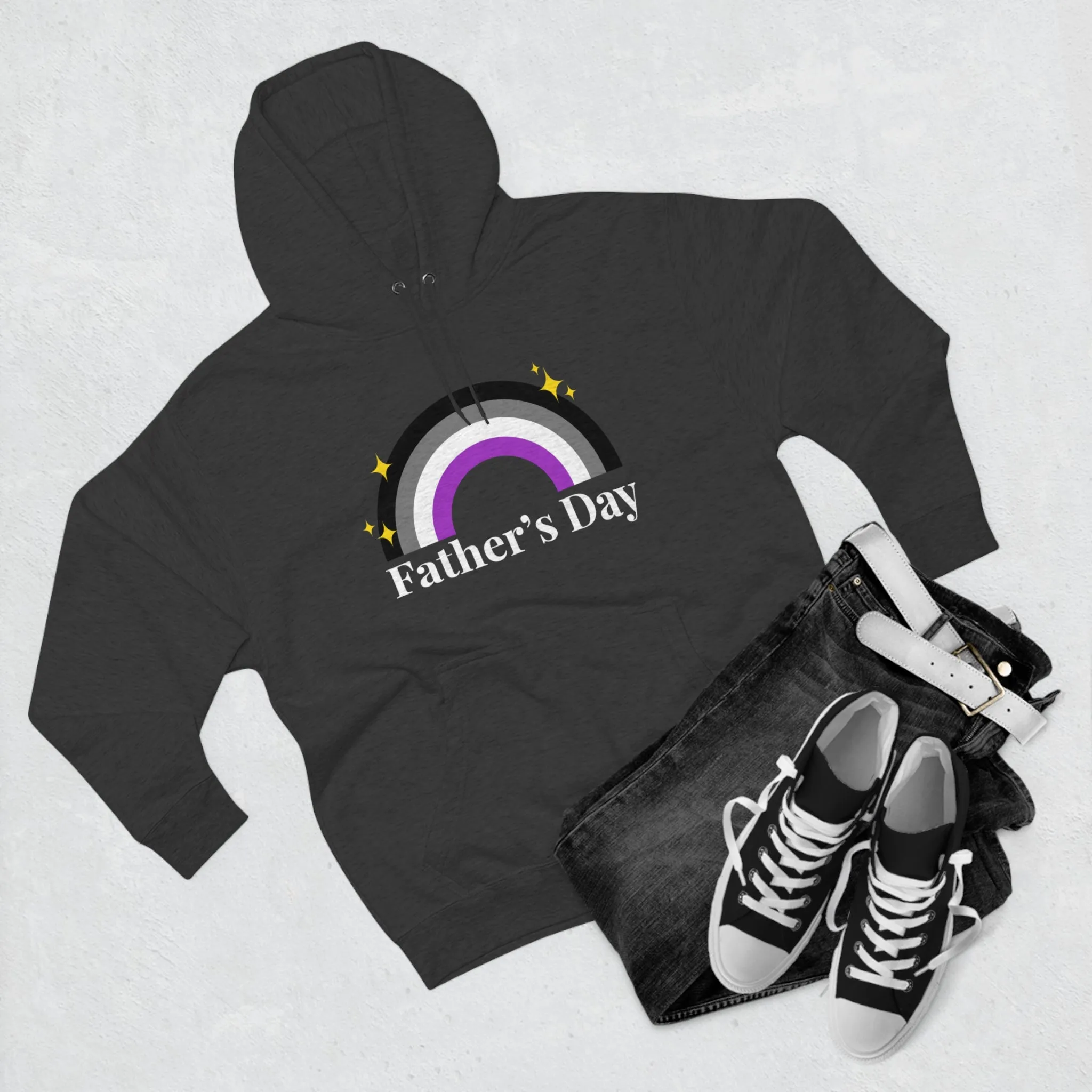 Asexual Pride Flag Unisex Premium Pullover Hoodie - Father's Day