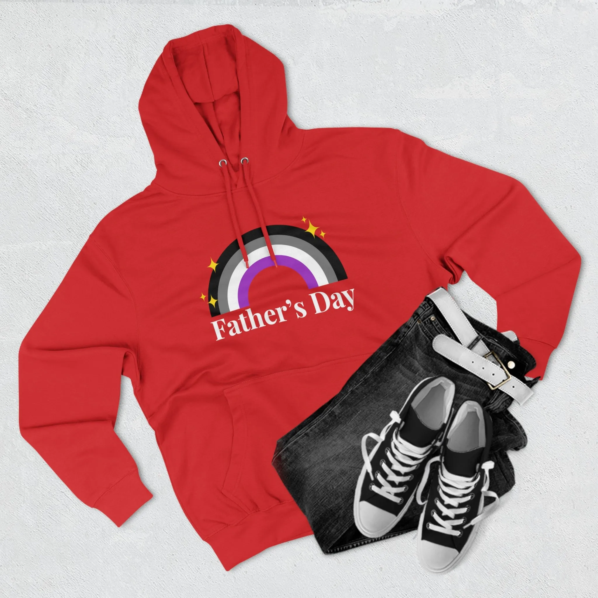 Asexual Pride Flag Unisex Premium Pullover Hoodie - Father's Day