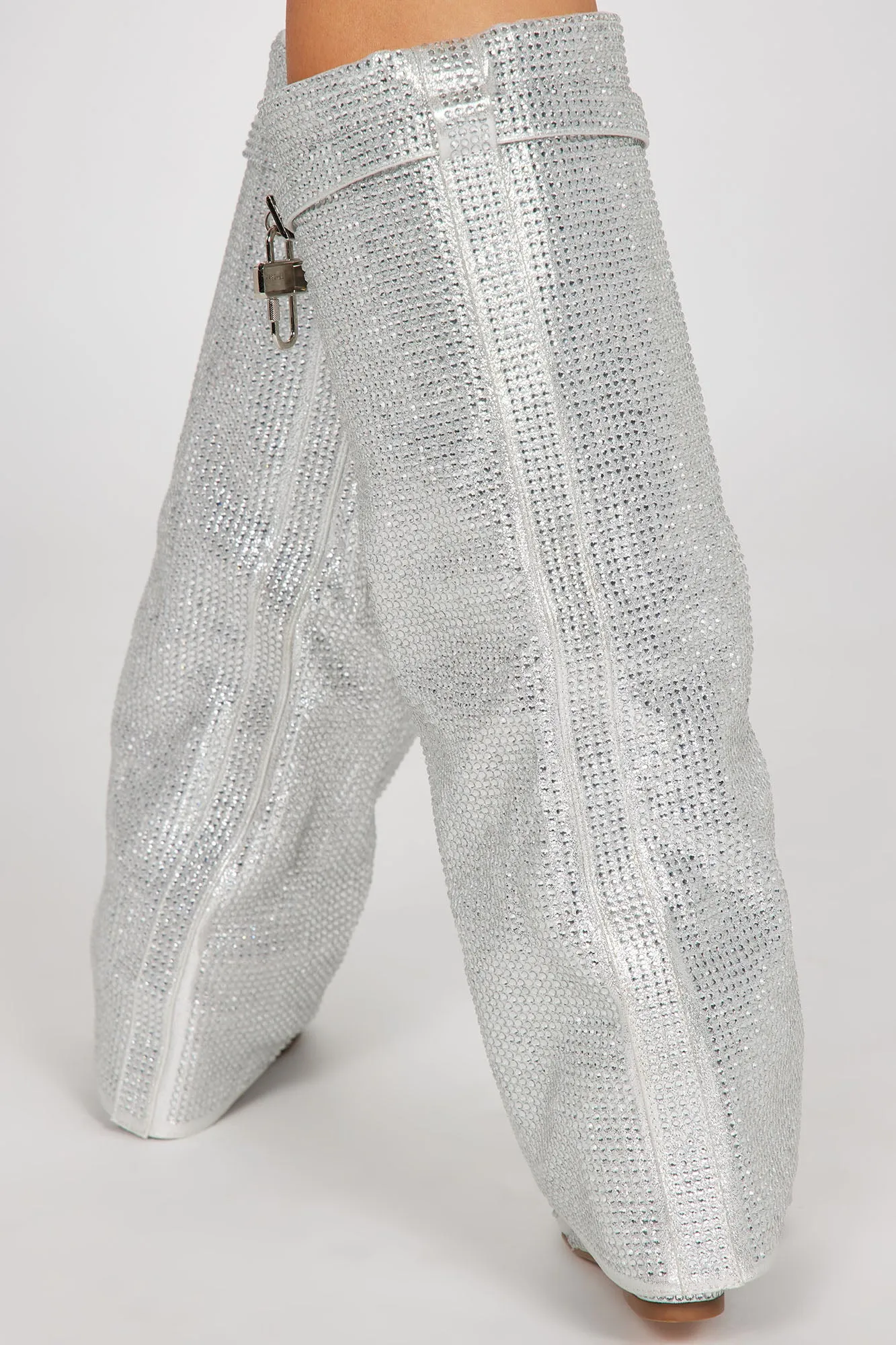 Bling Bling Baby Overlay Boots - Silver