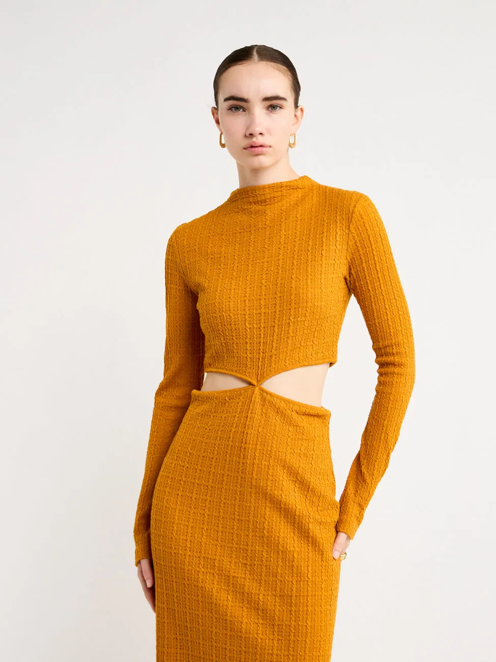Camilla and Marc Nemesia Long Sleeve Dress in Burnt Orange