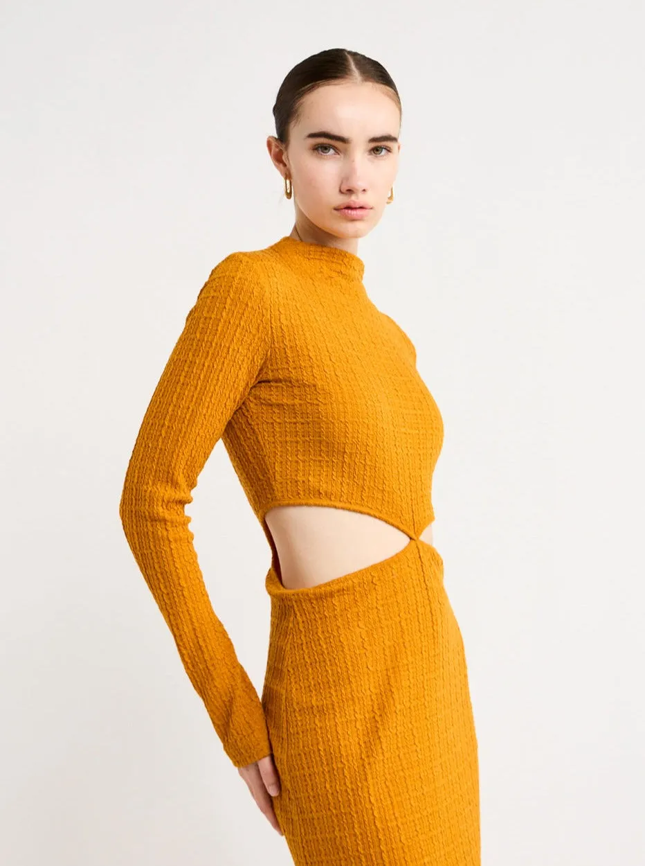 Camilla and Marc Nemesia Long Sleeve Dress in Burnt Orange