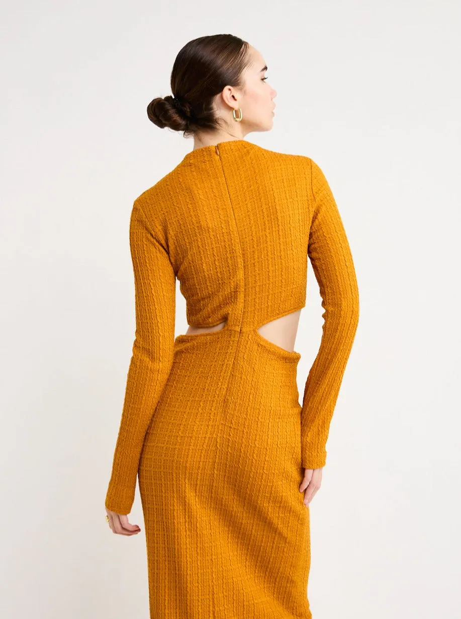 Camilla and Marc Nemesia Long Sleeve Dress in Burnt Orange