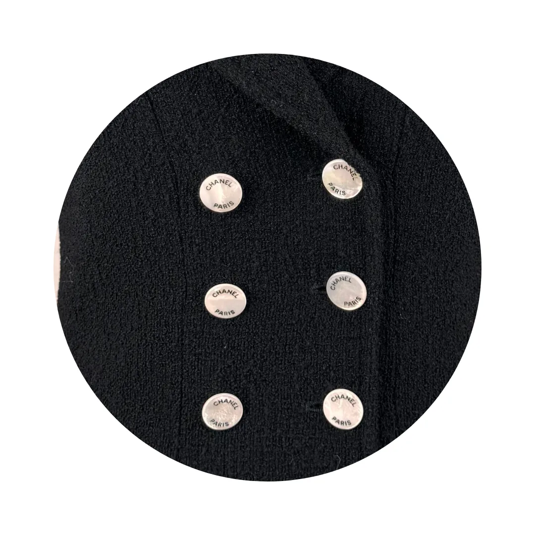 Chanel Vintage Double Breasted Blazer with Mother of Pearl Buttons - Size 38