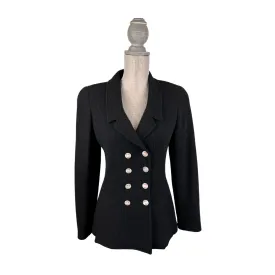 Chanel Vintage Double Breasted Blazer with Mother of Pearl Buttons - Size 38