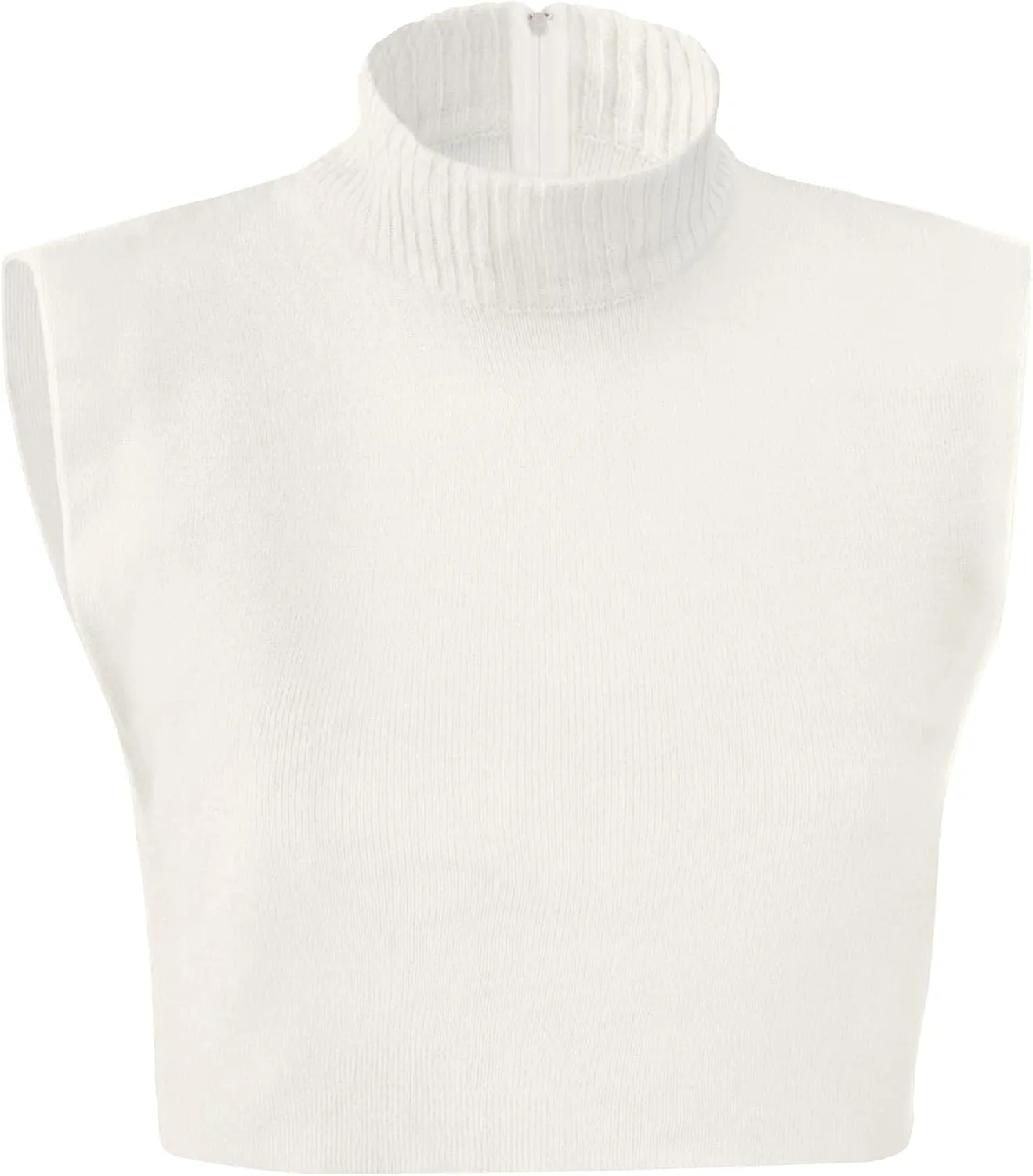 Collections Etc Zippered Dickie Layer Top with Armholes - Soft Knit Mock Turtleneck for Layered Look