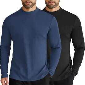 COOFANDY Men's Mock Turtleneck Long Sleeve Shirts Slim Fit Basic T-Shirt Lightweight Ribbed Pullover Sweater