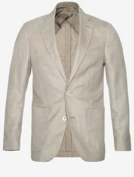 Drago Wool Silk Linen Half Lined Jacket Beige
