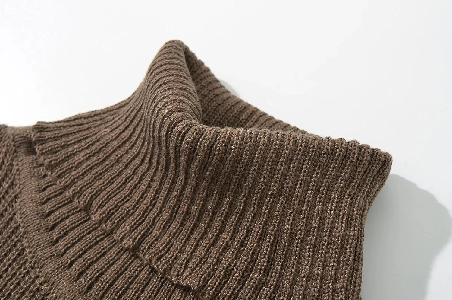 efvandoloe Autumn Winter Turtleneck Knitted Sweater Dress Women Sleevless Midi Dresses