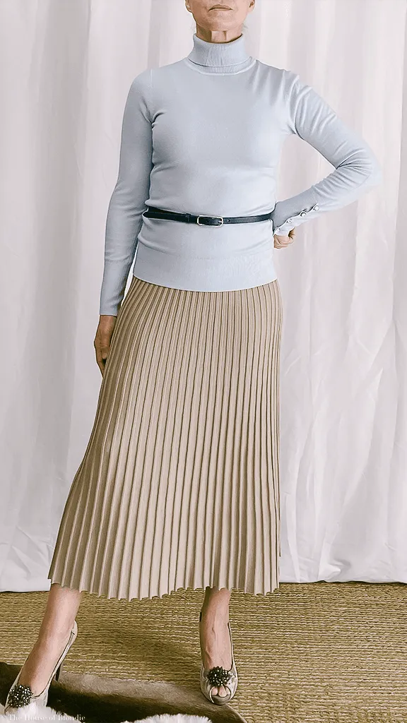 Gemma Long Sleeve Turtleneck Sweater with Button Detail