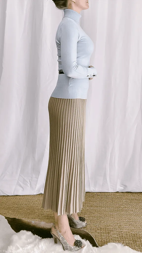 Gemma Long Sleeve Turtleneck Sweater with Button Detail