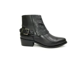 Jully Black Studded Western Boot