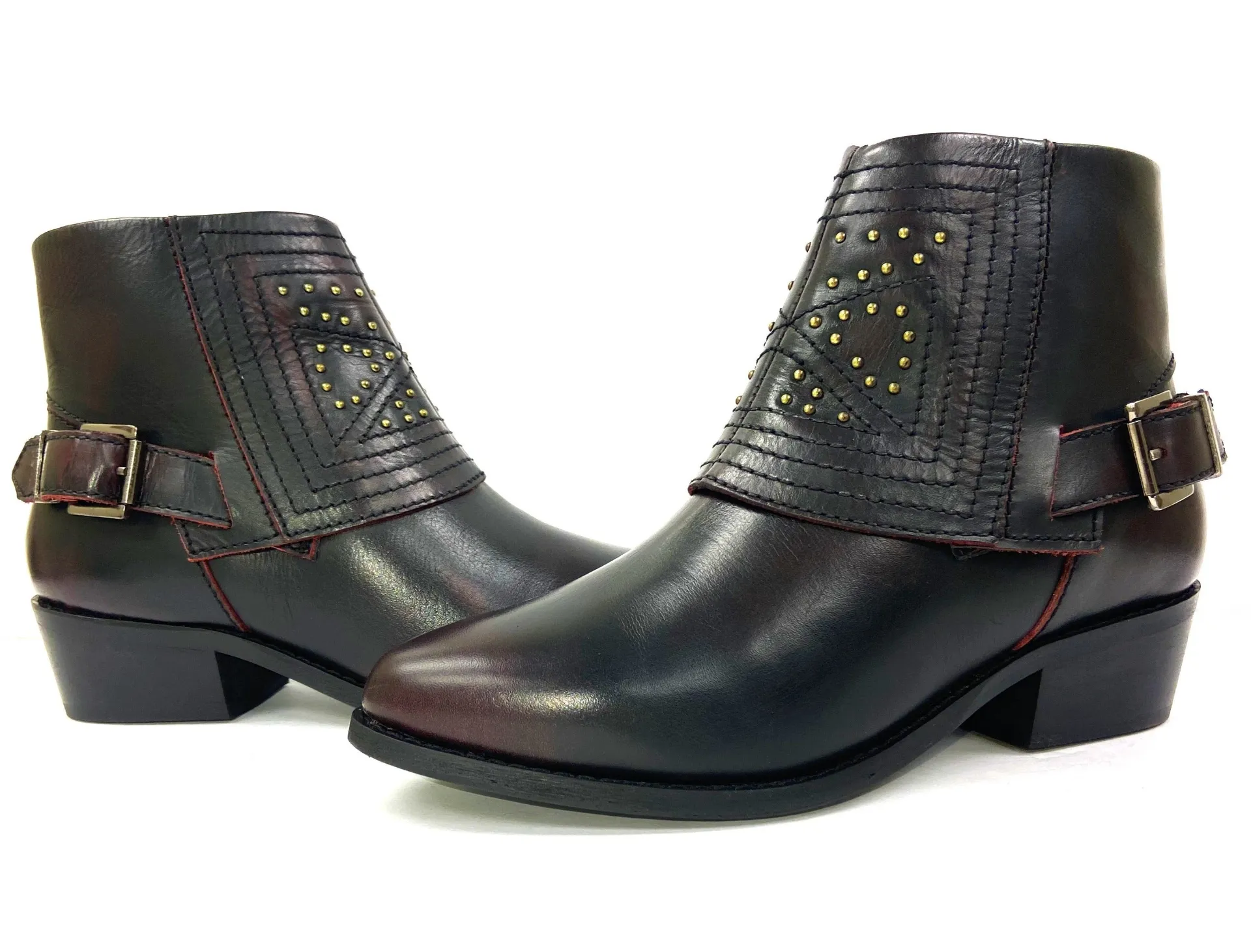 Jully Cherry Studded Western Boot