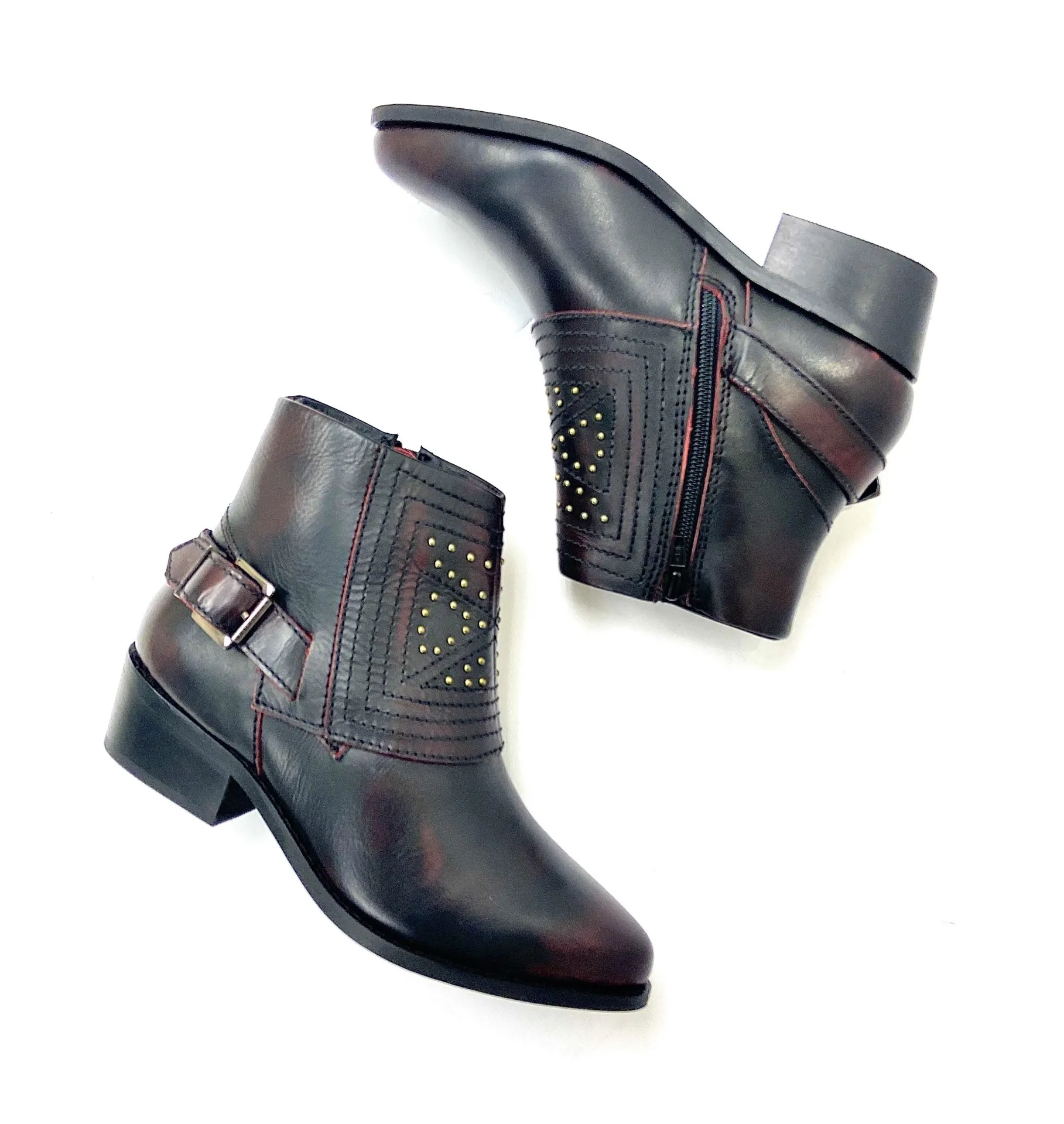 Jully Cherry Studded Western Boot