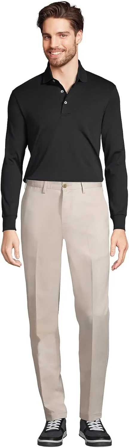 Lands' End Men's Long Sleeve American-Grown Supima Cotton Polo Shirt