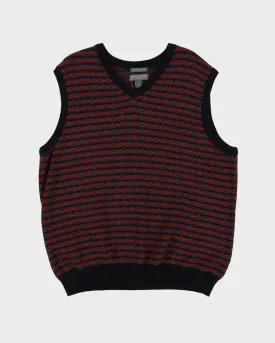 Lyle & Scott Black / Red Patterned Sweater Vest - L