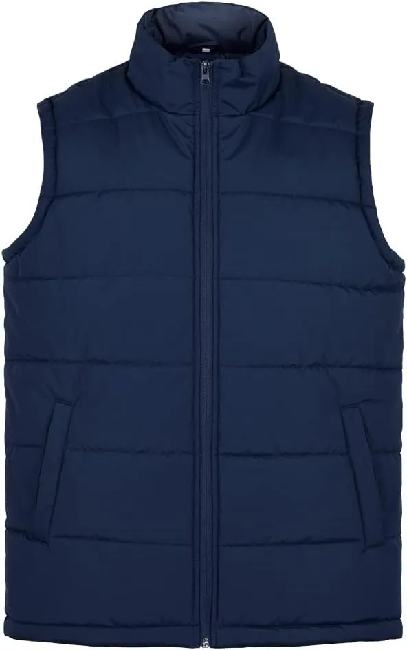 MADHERO Men's Puffer Vest Stand Collar Quilted Sleeveless Jacket Outerwear