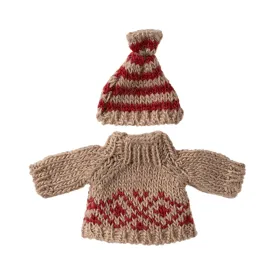 Maileg Knitted Sweater and hat, Mum mouse