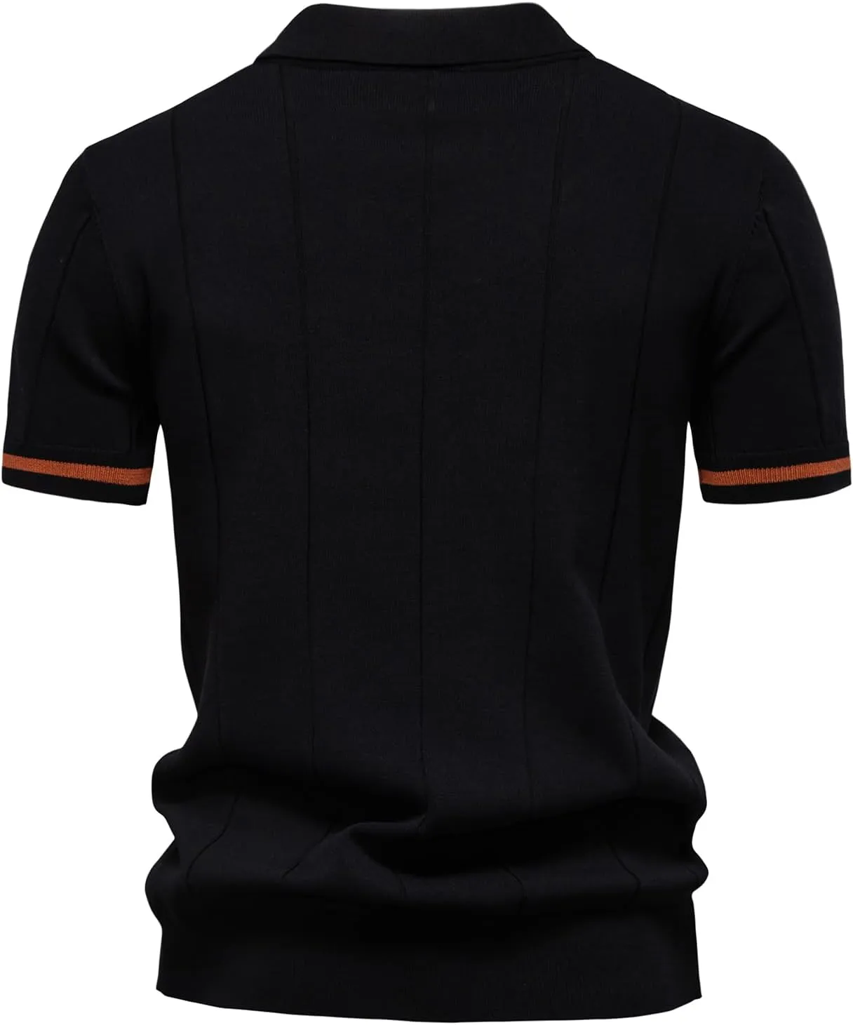 Mens Golf Polo Shirts Short Sleeve Quarter Zip Knit Polos Slim Fit Textured Stretchy Polo Shirt for Men