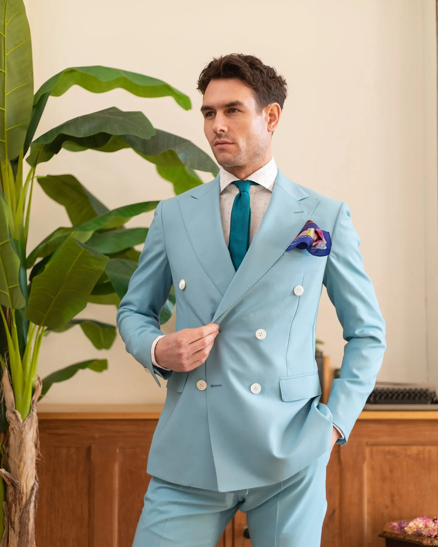 Mint Wool Double Breasted Blazer