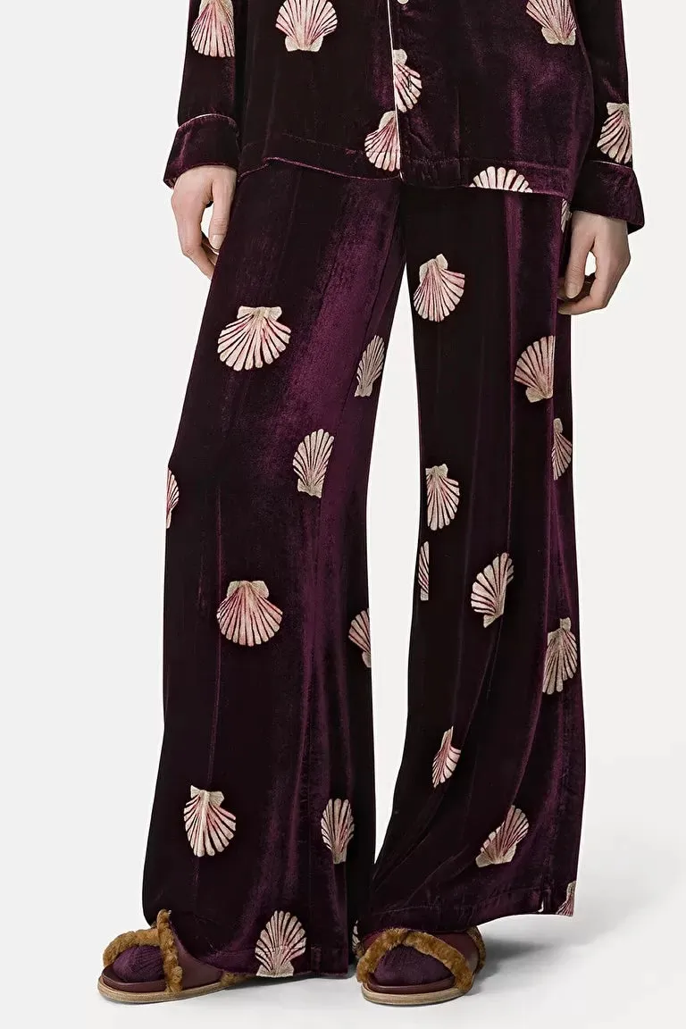 MOTHER OF PEARL VELVET TROUSERS