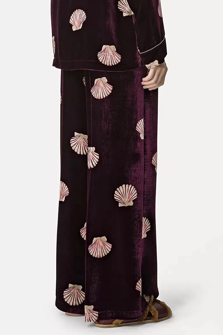MOTHER OF PEARL VELVET TROUSERS