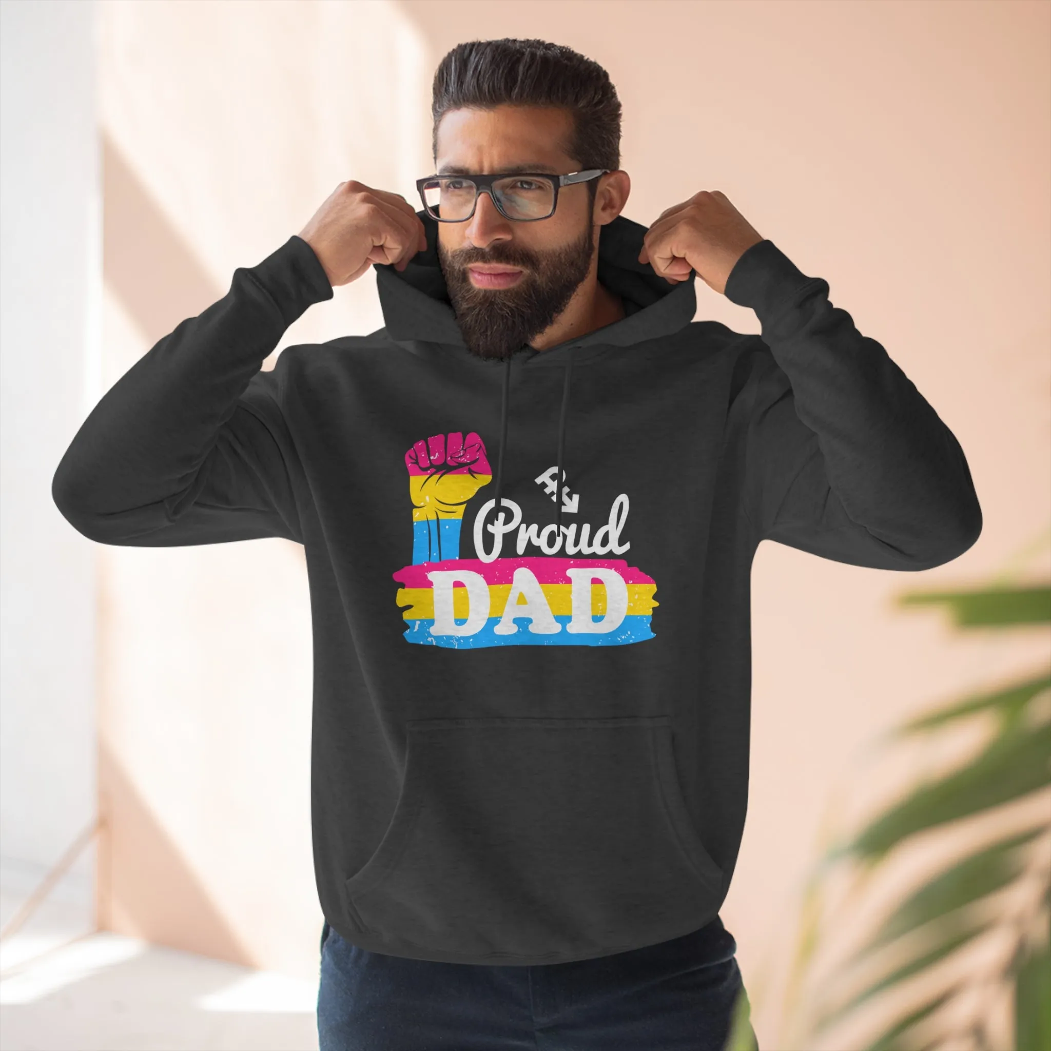 Pansexual Pride Flag Unisex Premium Pullover Hoodie - Proud Dad