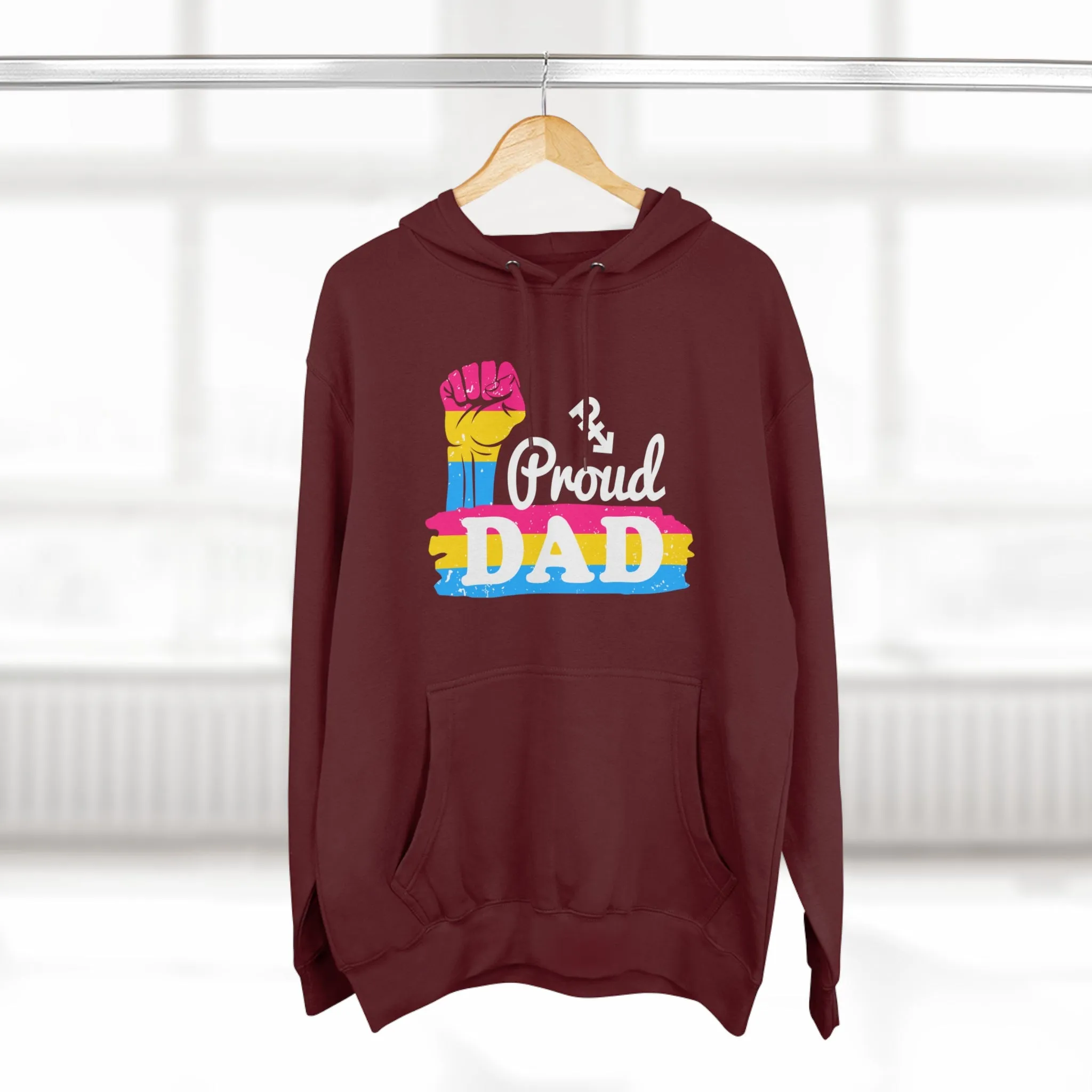 Pansexual Pride Flag Unisex Premium Pullover Hoodie - Proud Dad