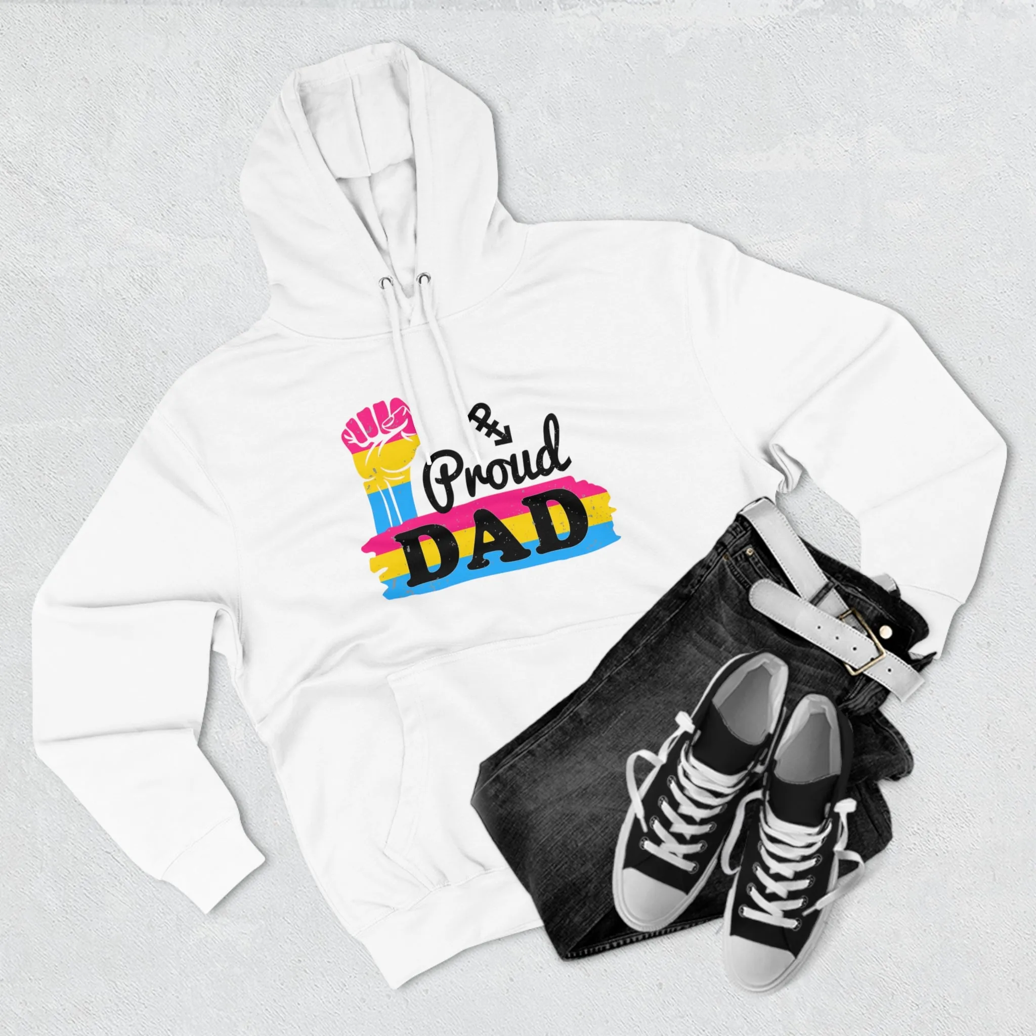 Pansexual Pride Flag Unisex Premium Pullover Hoodie - Proud Dad