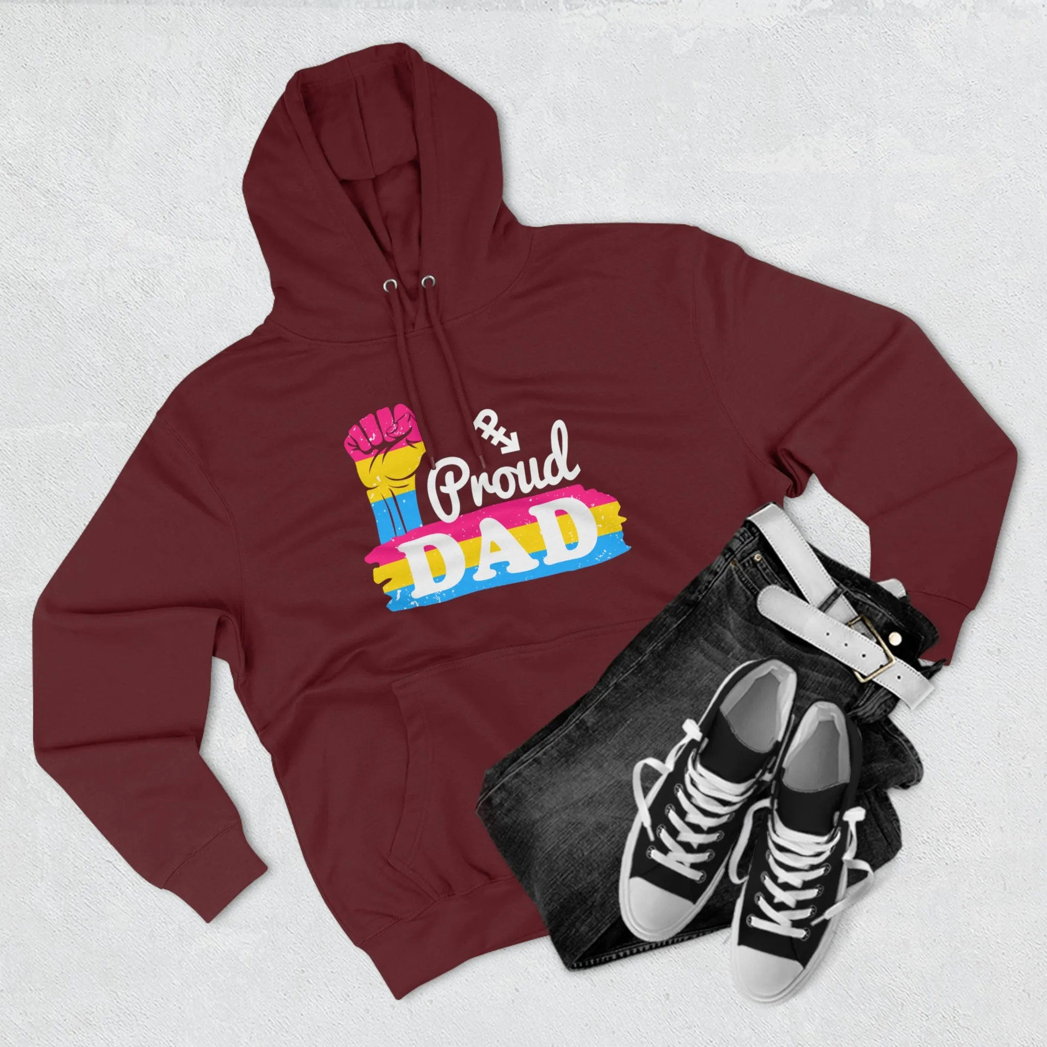 Pansexual Pride Flag Unisex Premium Pullover Hoodie - Proud Dad