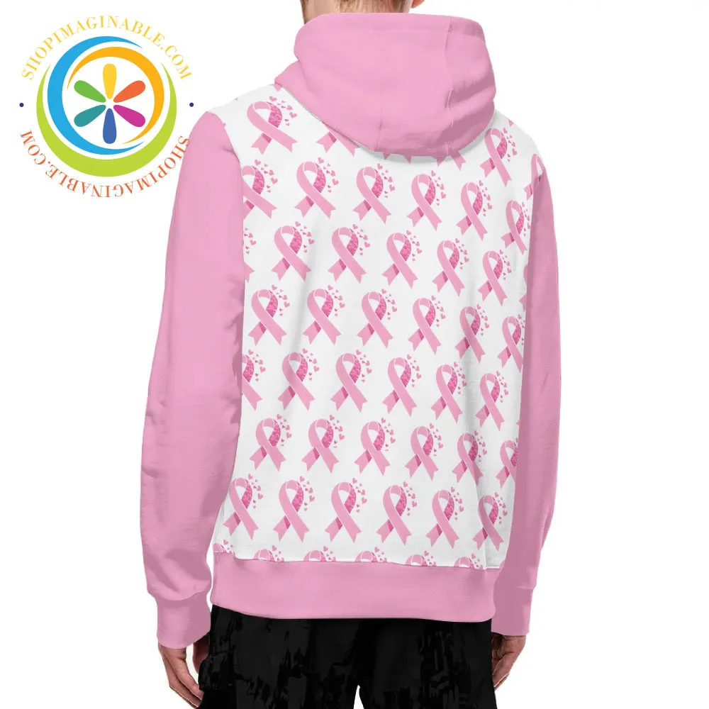 Pink Cancer Awareness Full Zip Unisex Turtleneck Hoodie