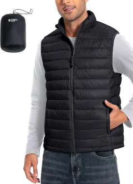 Pioneer Camp Men's Lightweight Puffer Vest Packable Water-Repellent Warm Quilted Sleeveless Outerwear for Work Casual Travel