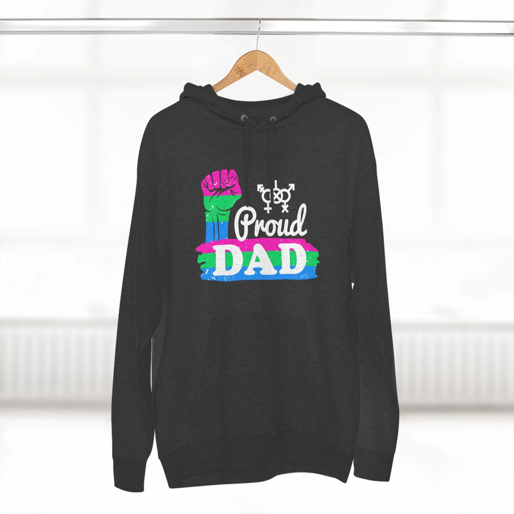 Polysexual Pride Flag Unisex Premium Pullover Hoodie - Proud Dad