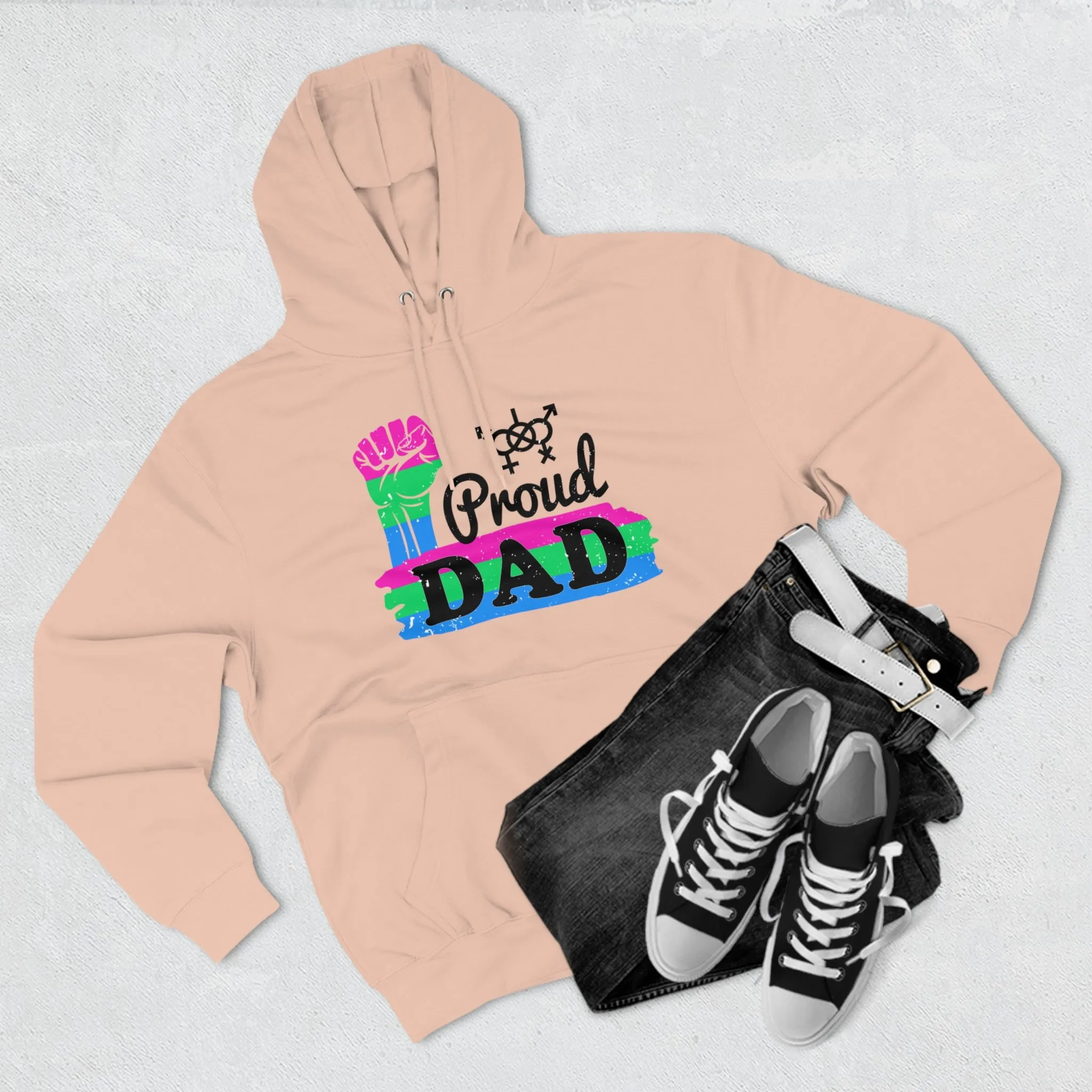Polysexual Pride Flag Unisex Premium Pullover Hoodie - Proud Dad
