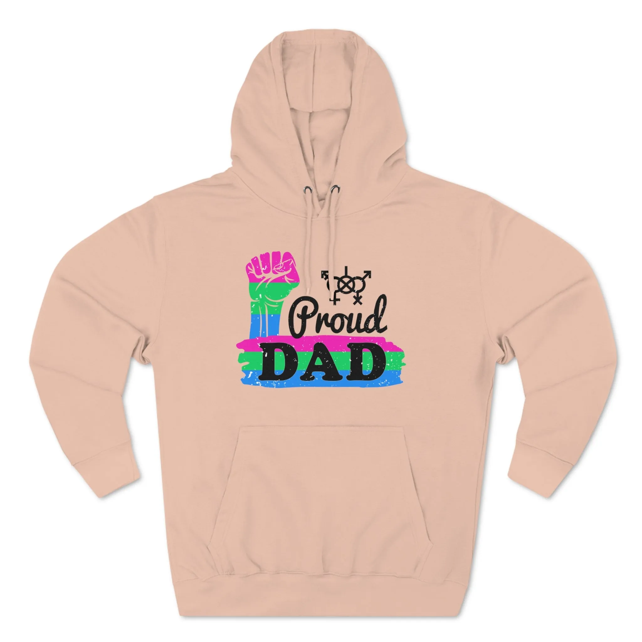 Polysexual Pride Flag Unisex Premium Pullover Hoodie - Proud Dad