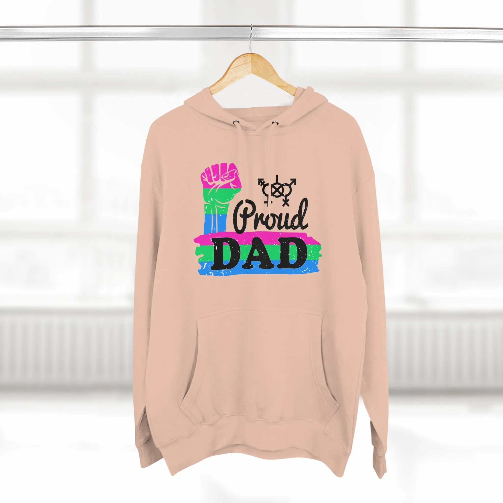 Polysexual Pride Flag Unisex Premium Pullover Hoodie - Proud Dad