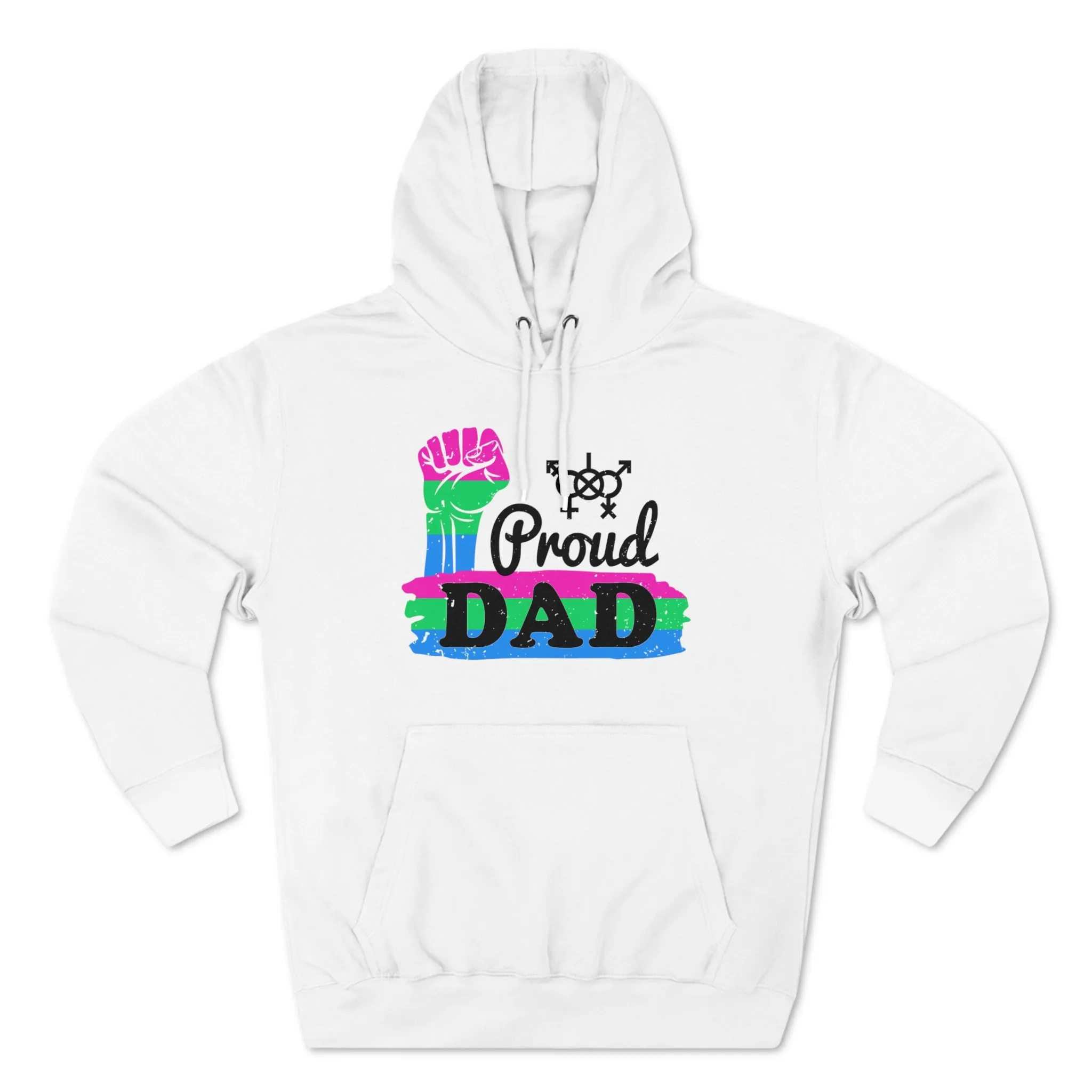 Polysexual Pride Flag Unisex Premium Pullover Hoodie - Proud Dad