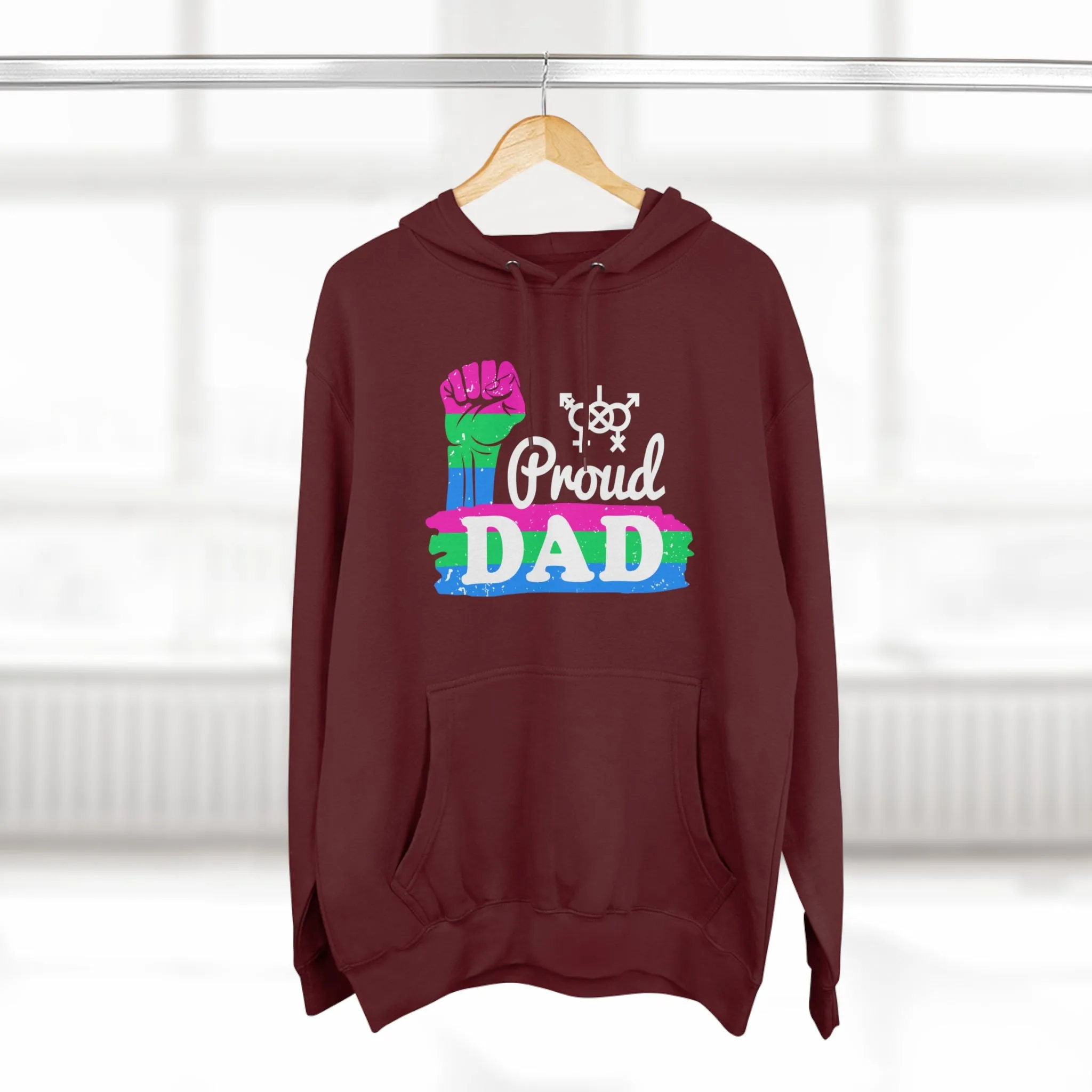 Polysexual Pride Flag Unisex Premium Pullover Hoodie - Proud Dad