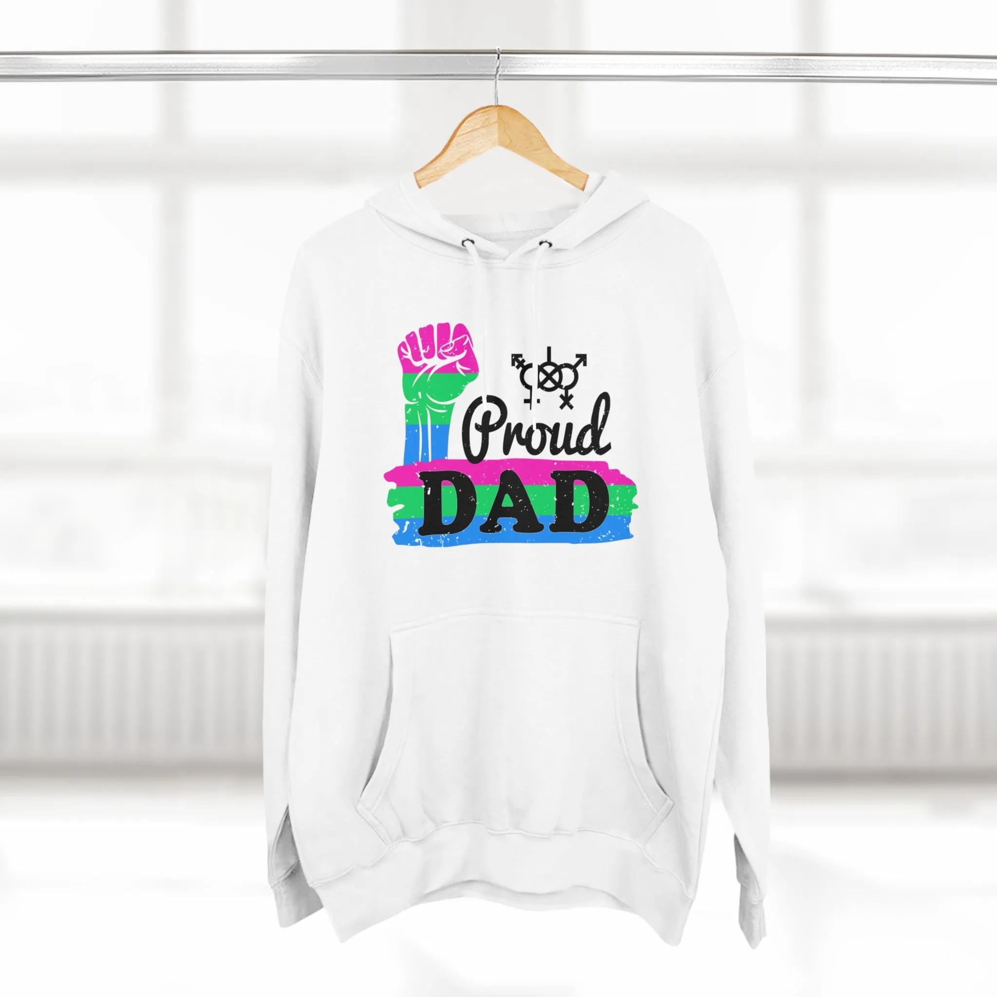 Polysexual Pride Flag Unisex Premium Pullover Hoodie - Proud Dad