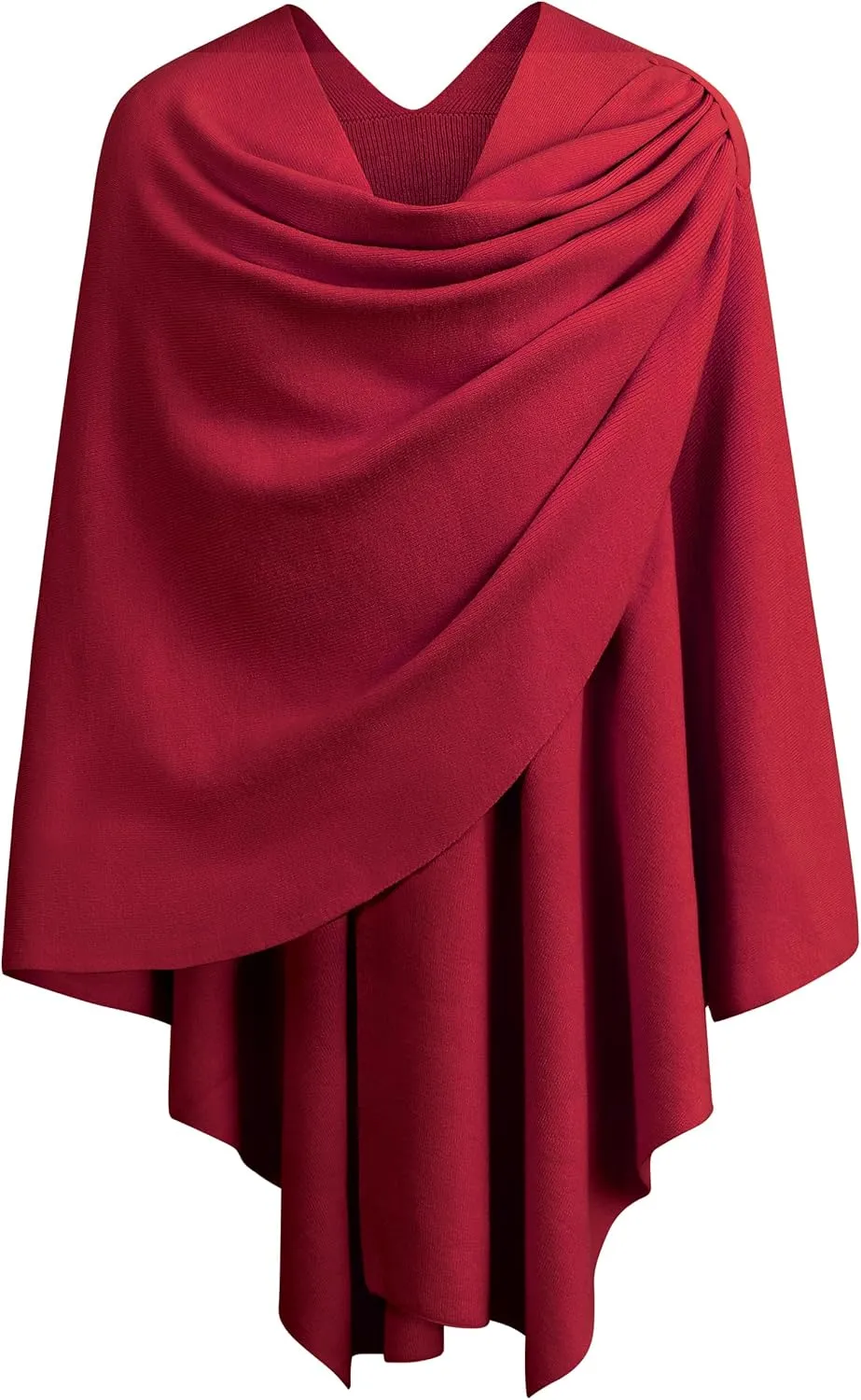 PULI Womens Large Cross Front Poncho Sweater Wrap Topper Knitted Elegant Shawls Cape for Fall Winter