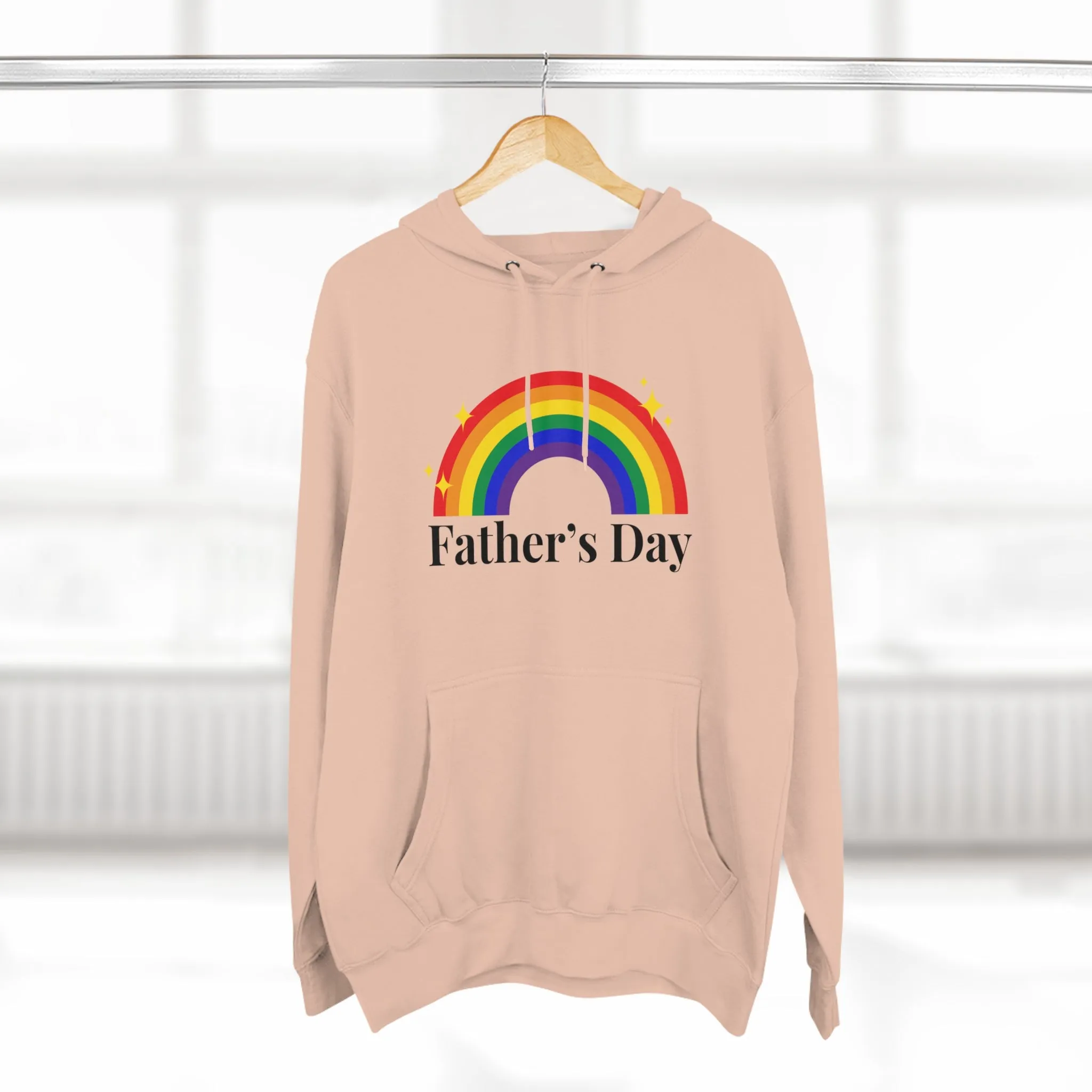 Rainbow Pride Flag Unisex Premium Pullover Hoodie - Father's Day