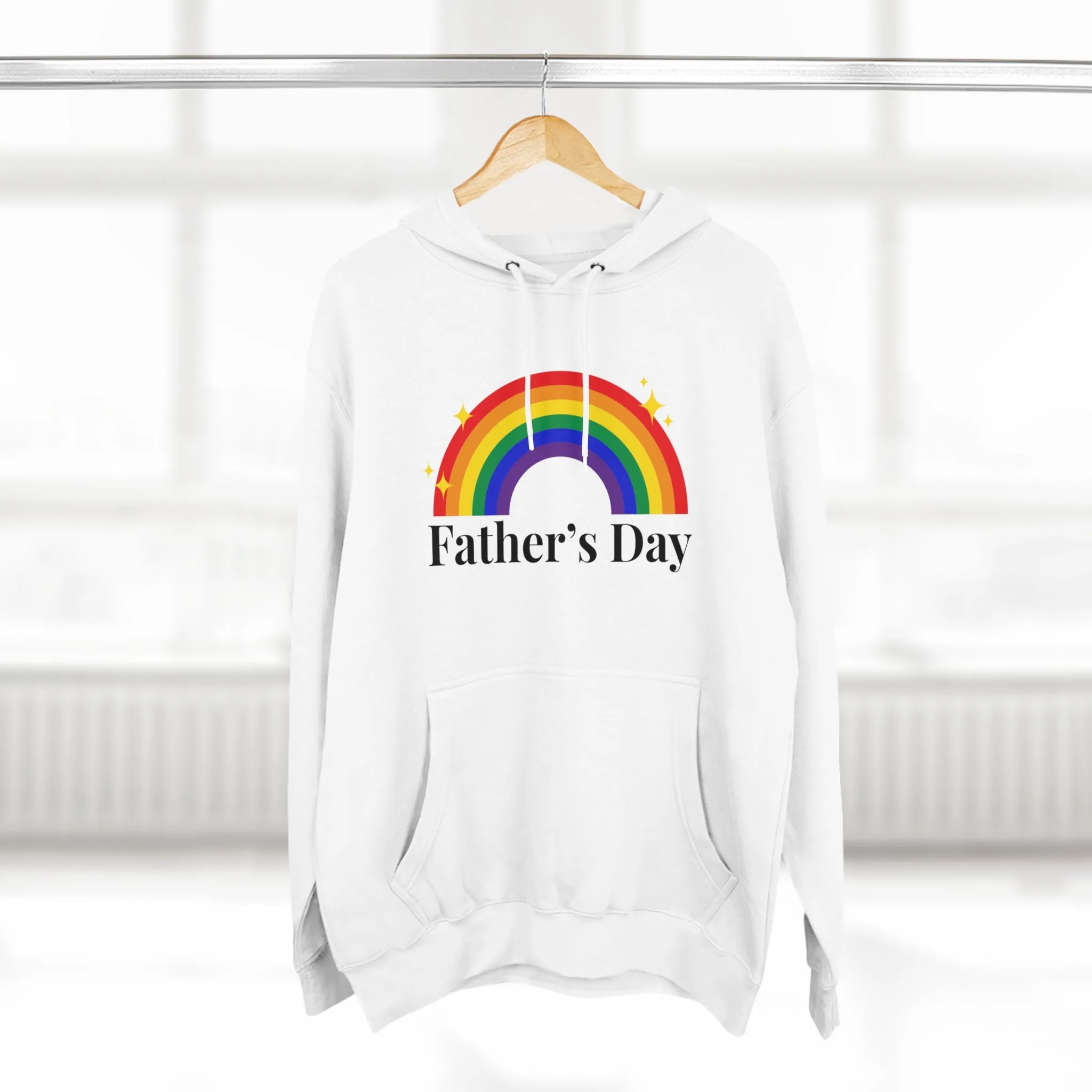 Rainbow Pride Flag Unisex Premium Pullover Hoodie - Father's Day