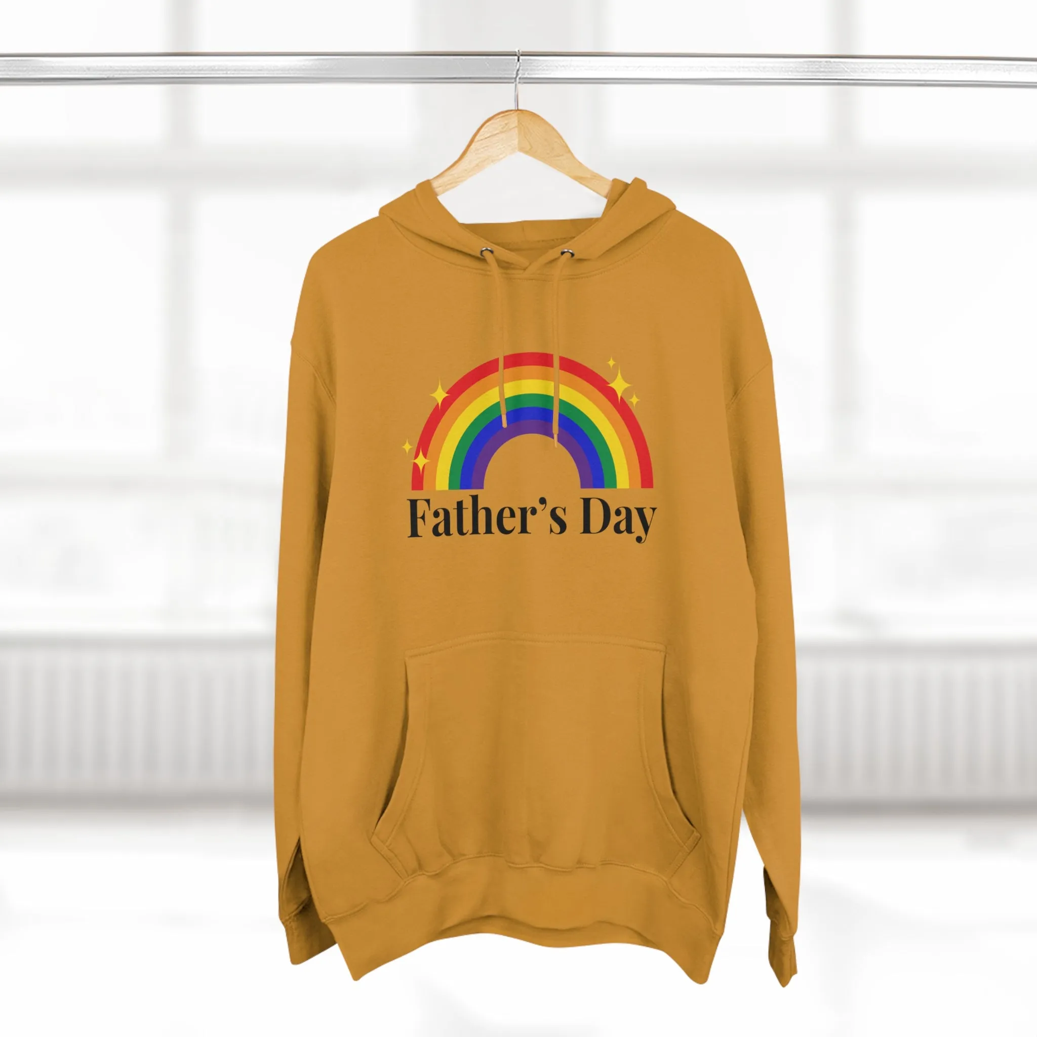 Rainbow Pride Flag Unisex Premium Pullover Hoodie - Father's Day