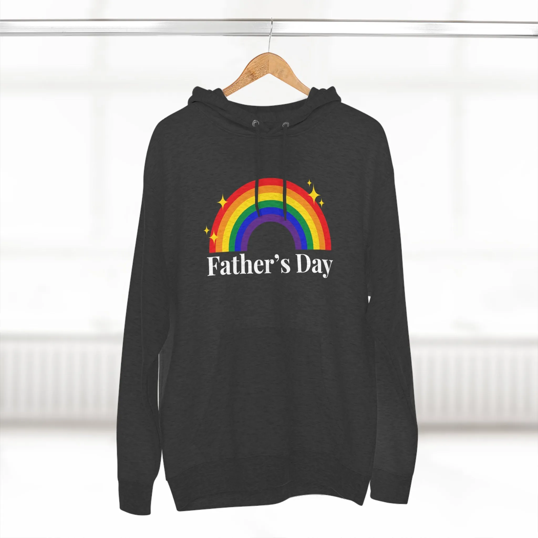 Rainbow Pride Flag Unisex Premium Pullover Hoodie - Father's Day