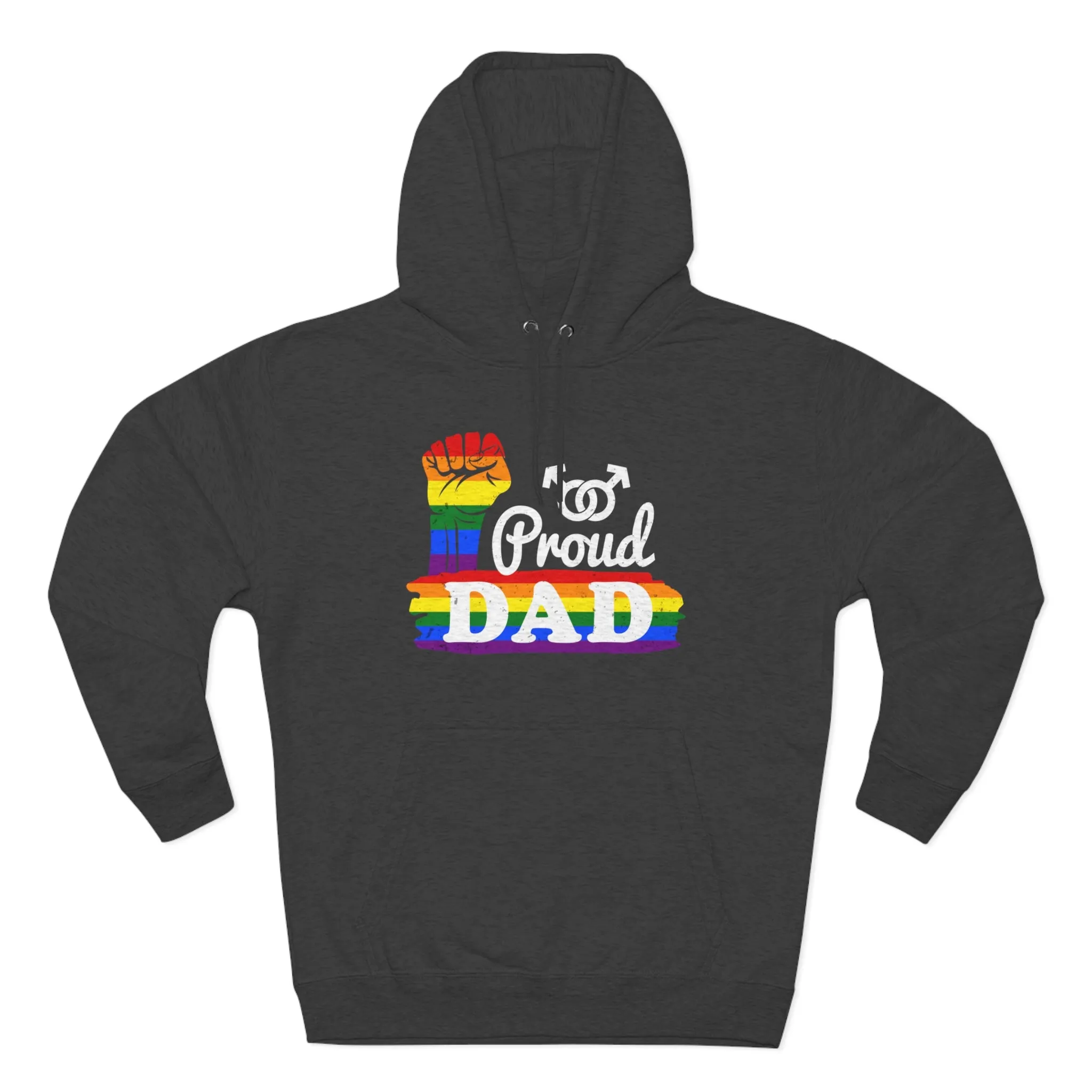 Rainbow Pride Flag Unisex Premium Pullover Hoodie - Proud Dad