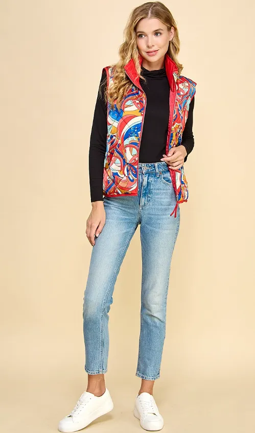 Samantha Printed Vest - Final Sale 50% off in cart